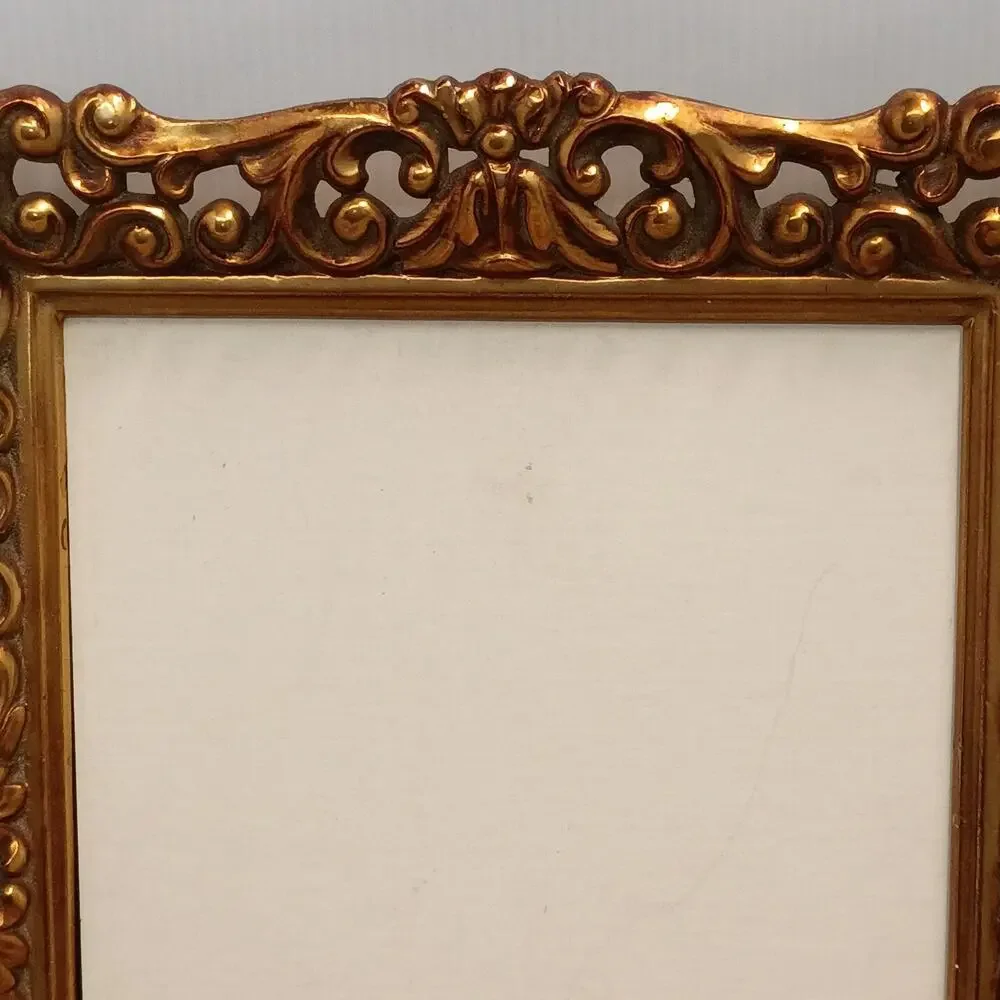 Antique Gold Tone Frame Victorian Baroque Art Nouveau Vintage 13x11 OD 9x7 ID